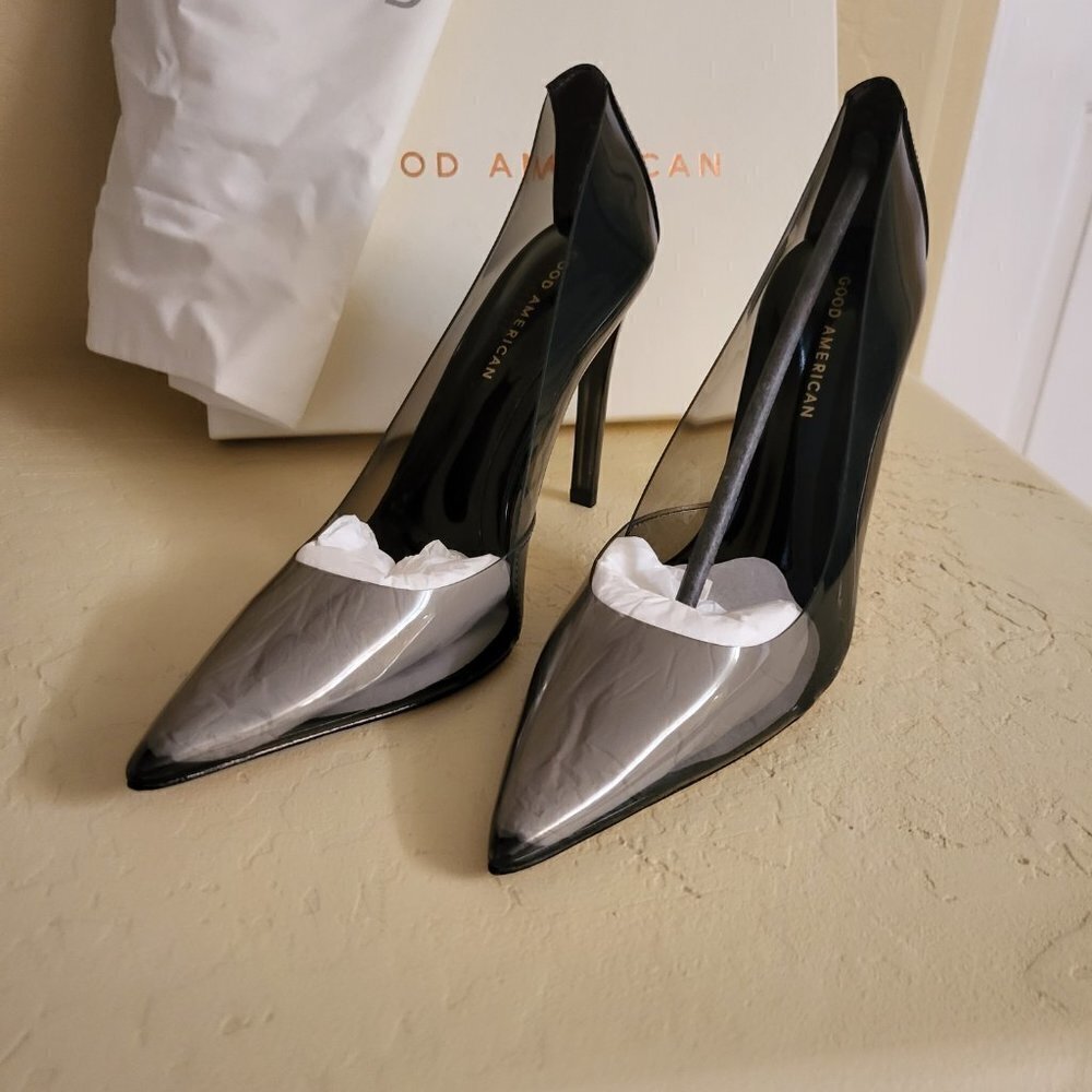 New Good American Cinder-f*cking-rella Pumps - Light Smoke Size 9.5 NWT - Picture 6 of 12